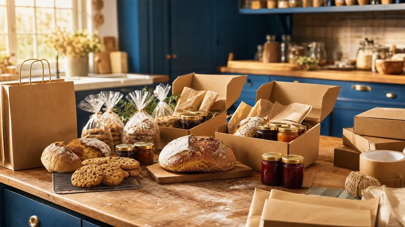 Home kitchen counter with packaged breads, cookies and jars, Wisconsin Cottage Food Law