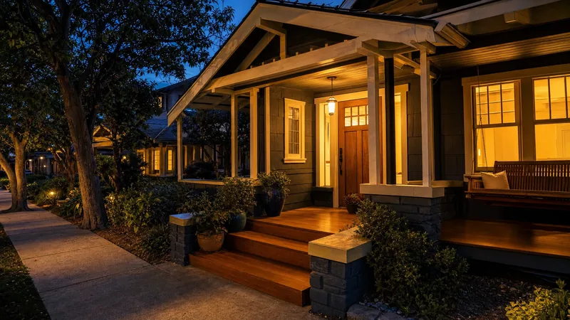 A craftsman house with a lit front porch at dusk, How to Start an Airbnb in Milwaukee
